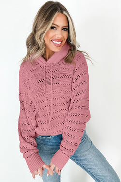 Maglione con cappuccio con cappuccio con cappuccio di punta a maglia bianca