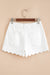 Sail Blue Shorts de jean de la taille haute de l'ourlet feston