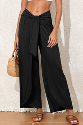 Pantalon détendu à la taille de la taille nouée nouée
