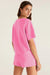 Bonbon - Ensemble t-shirt à col en V, épaules tombantes et short patchwork avec cordon de serrage et ceinture élastique