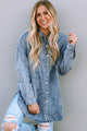 Sky Blue Vintage Washed Chest Pocket Denim Shirt