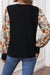 Top cáqui leopardo manga bufante patchwork