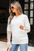 Significa per patchwork a manica in pizzo beige finto maglione fuzzy