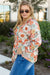Blusa de peplum de cuello cuadrado de estampado de flores de talla grande de talla grande