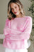 Maglione a goccia a goccia in maglia gustosa rosa rosa chiaro