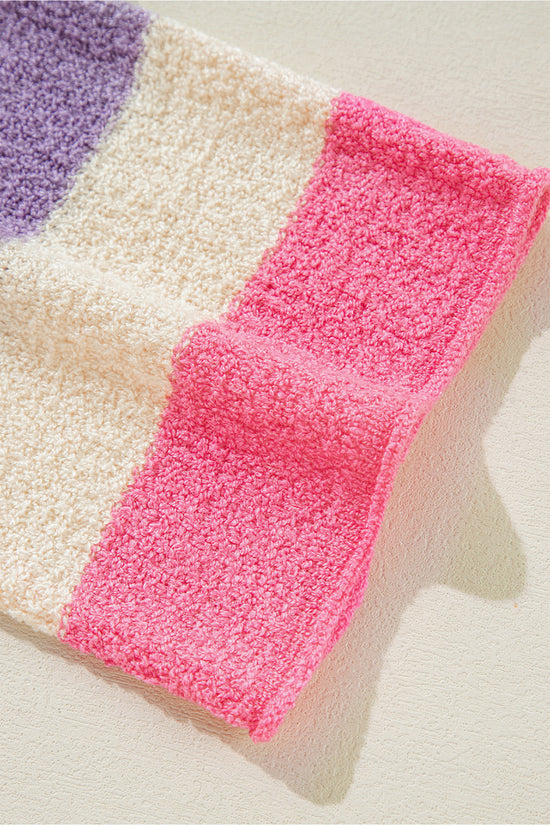 Caro amante bege de tamanho grande colorblock v pescoço com capuz