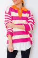 Bloco de cores rosa colorido com colar de pescoço de pescoço de ombro