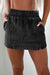 Pantalones cortos de mezclilla de cintura alta en cordón negro
