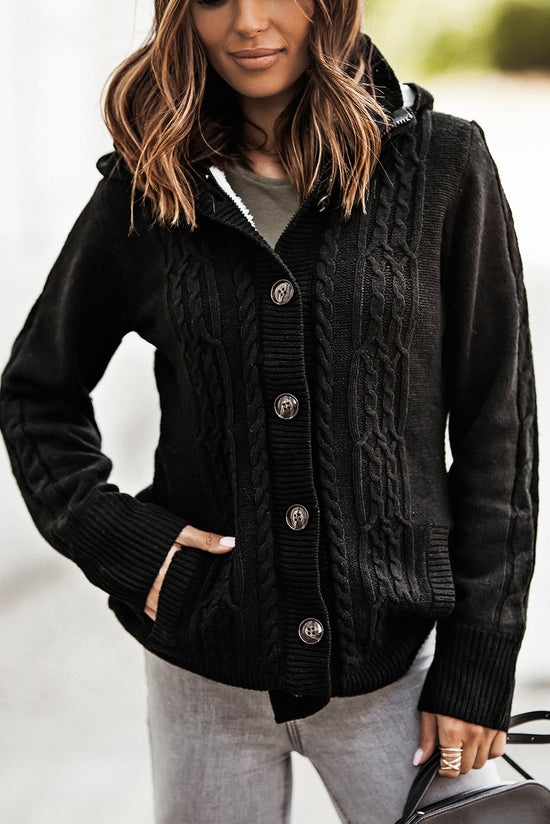 Cardigan con cappuccio con cappuccio a maniche lunghe rosse infuocate