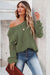 Blue-3 Hollow-Out Stupy Sleeve Knit Sweater