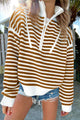 Stripe a strisce kaki con zip