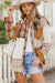Chaqueta de camisa de mosaico de color a cuadros de color naranja con bolsillo