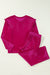 Velvet solido rosso rosa arruffato a due pezzi set