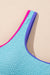 Patchwork Blocco a colori blu islandese con costume da bagno a un pezzo