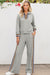 Black Striped Patchwork Quarter Zip Pullover Loose Pant Set