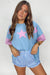 Camiseta de gran tamaño de la estrella de mezclilla de mezclilla de mezclilla aruba