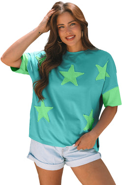 Camiseta de gran tamaño de la estrella de mezclilla de mezclilla de mezclilla aruba