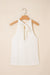 Beige frenchy encaje adornado halter halter camiseta