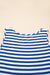 Sky Blue Stripe U Neck Maneveless Fit Fit Mini Vestido