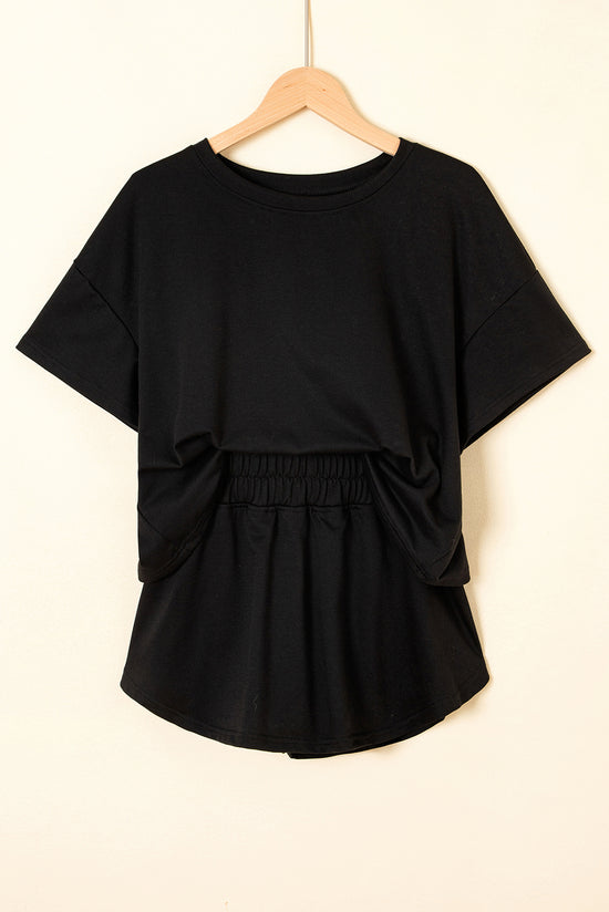 Scept di skort in vita neri da 2 pcs a 2 pezzi