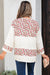 Chemisier à manches 3/4 et bouton Henley en patchwork de gaze à imprimé floral bleu ciel