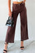 Jean court à jambe large et couture unie en bois de santal rouge