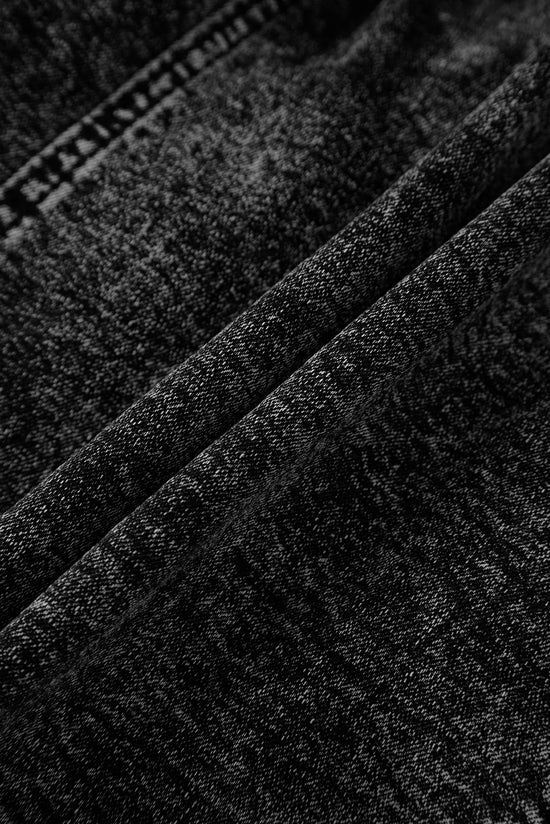 Pantalones cortos de mezclilla de cintura alta en cordón negro