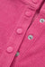 Peach Blossom Half Button Pullover Drawstring Pants Solid Color Corduroy 2pcs Outfit