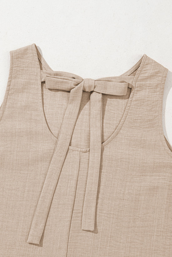 Ashleigh Blue Knot Sbope Back Ruffle Hem Mini Mini Vestido