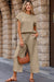Parchment Solid Color Textured Short Sleeve Top and Casual Pants Set