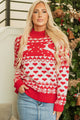 Padrão de coração de rena de Natal vermelho de fiery