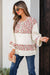 Chemisier à manches 3/4 et bouton Henley en patchwork de gaze à imprimé floral bleu ciel
