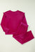 Velvet solido rosso rosa arruffato a due pezzi set