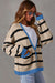 Striscia rosa colorblock goccia con spalla abbottonata cardigan
