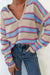 Stripe di albicocche Colletto a V COLLA GLI SCLICE SCARICO