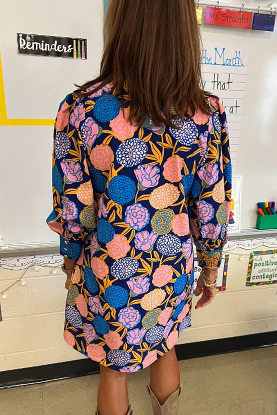 Abito a tracolla a Vshop a Vshop a V Manica a V Washing Vishop Abscone Blue Hydrancea blu