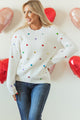 Sweater bege lantejoulo de lantejouno malha de malha