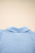 Beau Blue Textured Ruffled Sleeve Zipped Top and Wide Leg Pants Set