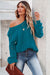 Blue-3 Hollow-Out Stupy Sleeve Knit Sweater