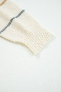 Maglione cardigan a strisce anteriore a V a strisce multicolour a strisce