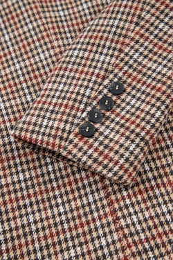 Blazer de collar de solapa de pecho de pecho marrón