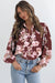 Camisa ligera con mangas abullonadas y estampado floral naranja