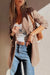 Blazer de collar de solapa de pecho de pecho marrón