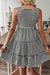 Sky Blue Stripe U Neck Maneveless Fit Fit Mini Vestido