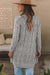 Grey Hollow-out Openwork Knit Cardigan
