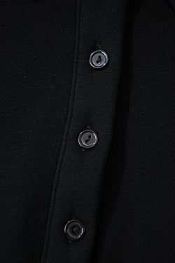 Black Solid Collared Sweatshirt and High Waist Pants Active Set