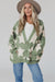 Khaki Sherpa Star Pattern Textured Sweater Cardigan with Pockets