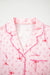 Floral Print Contrast Pipping Short Pajamas Set