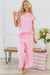 Pantaloni a gamba con manicotto artolpe perle testuriti rosa