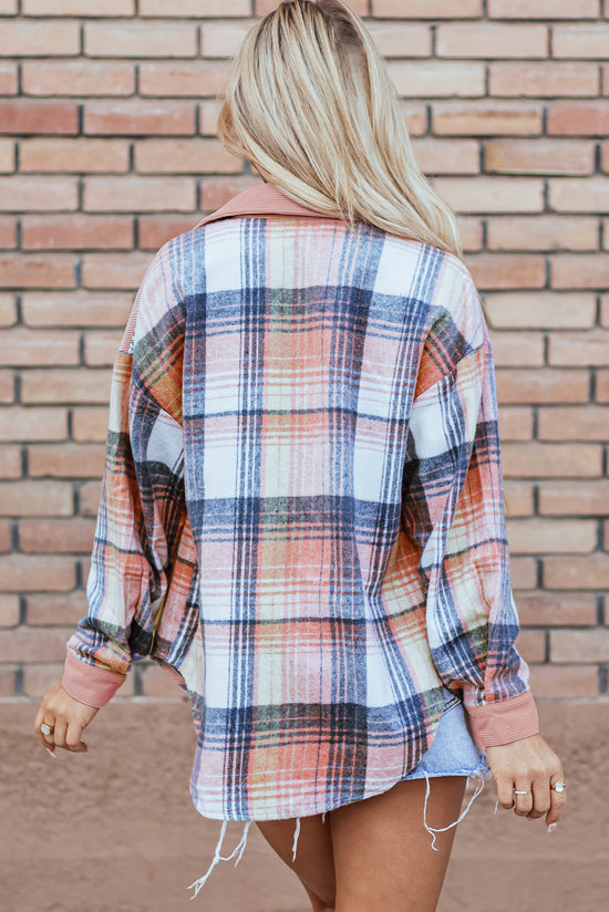 Patchwork Patchwork Patchwork à plaid rose clair Pocket Pocket